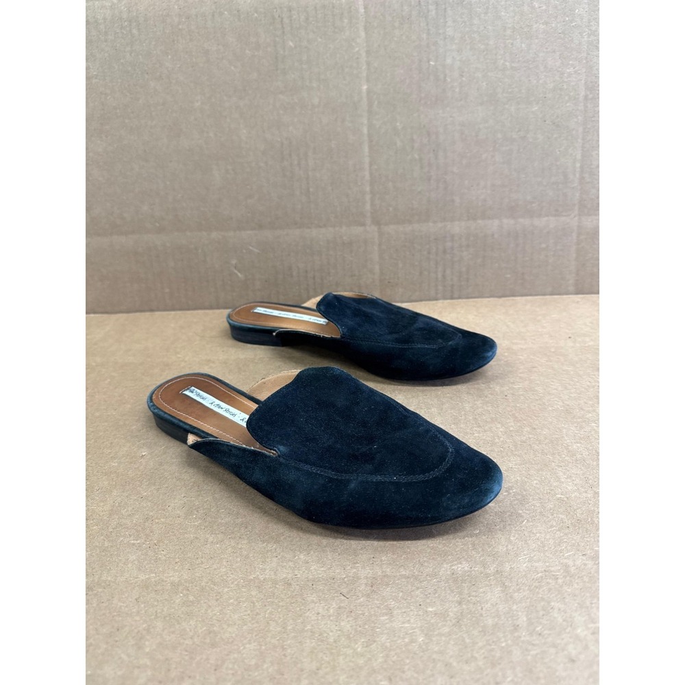& Other Stories Suede Slip On Casual Mules Navy Blue Womens Size 36 EU